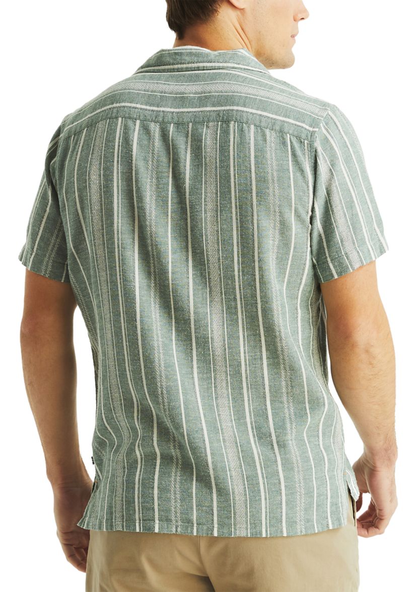 Striped Short Sleeve Camp Shirt
