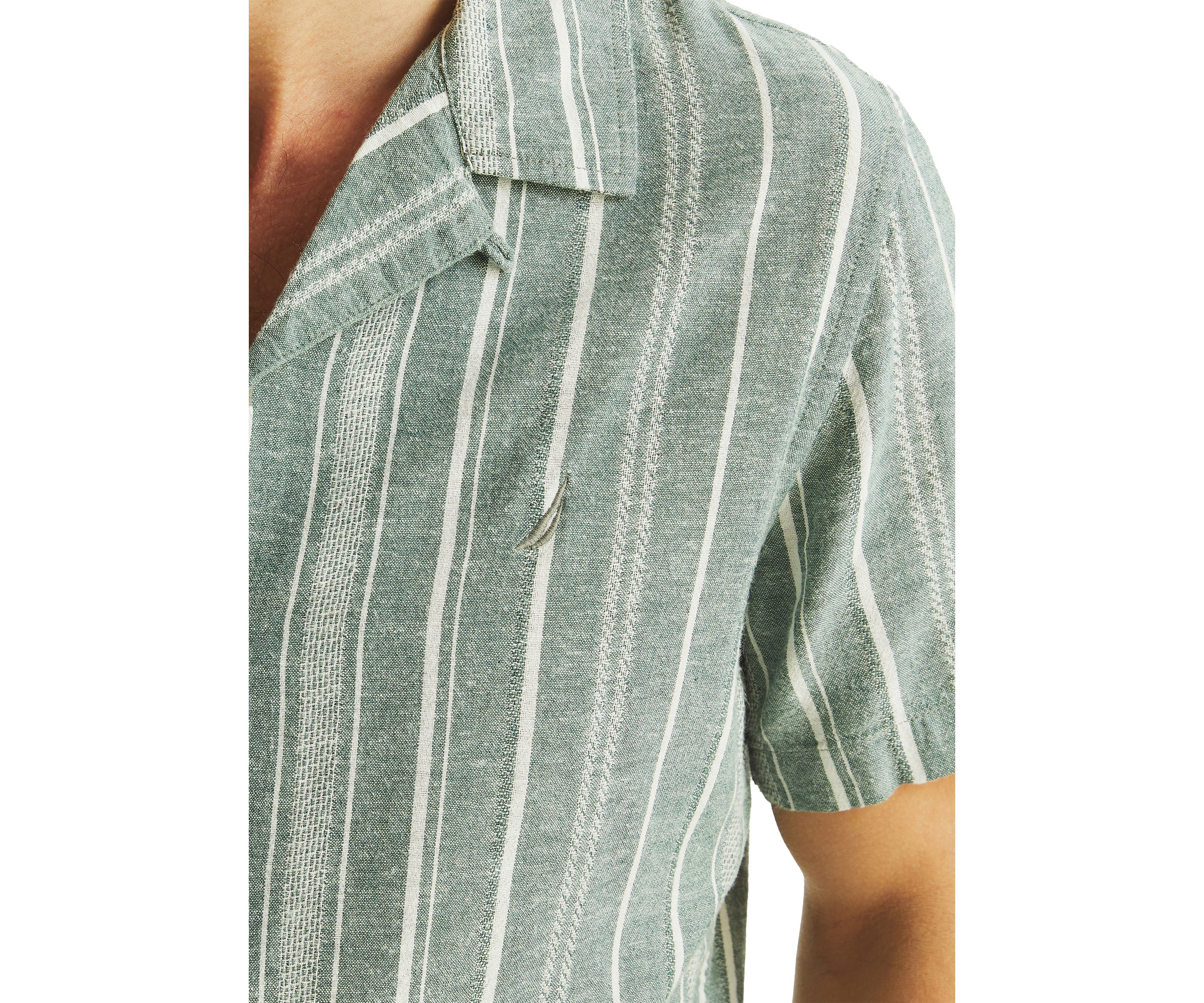 Striped Short Sleeve Camp Shirt