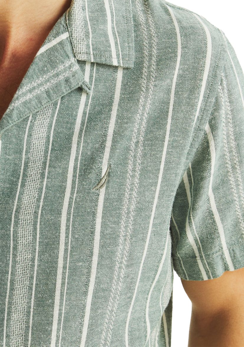 Striped Short Sleeve Camp Shirt