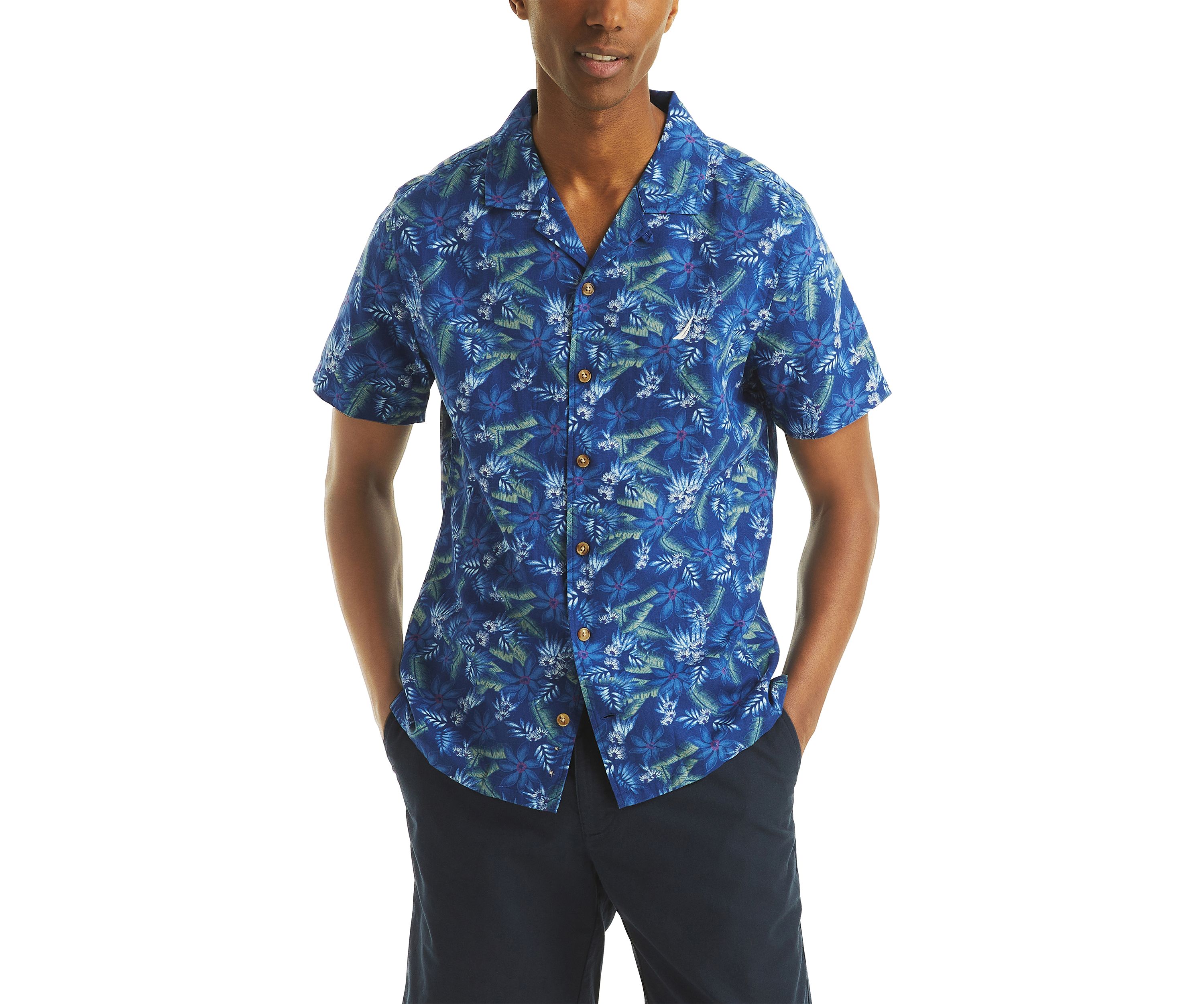 Printed Short-Sleeve Camp Shirt
