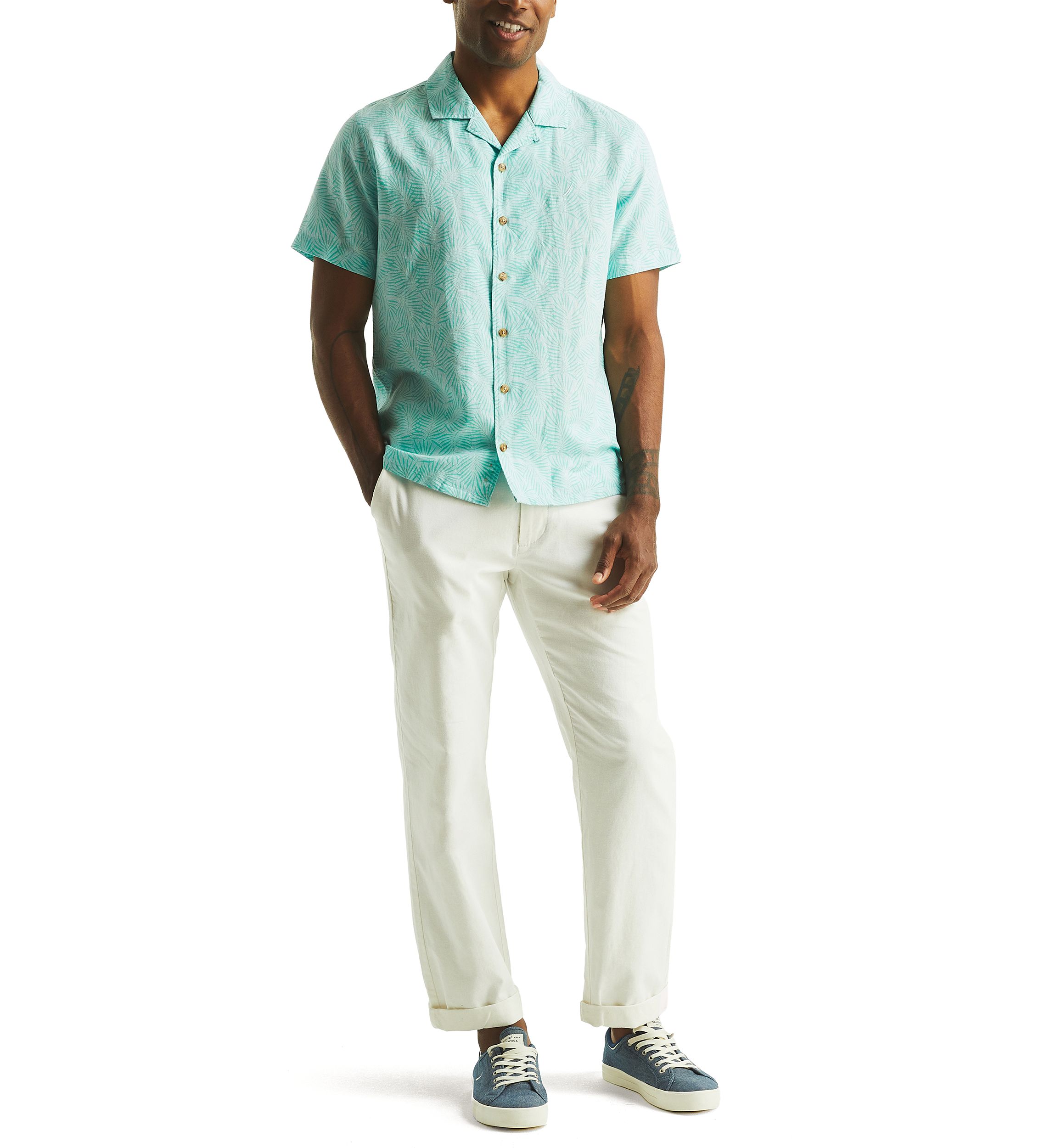 Printed Short-Sleeve Camp Shirt