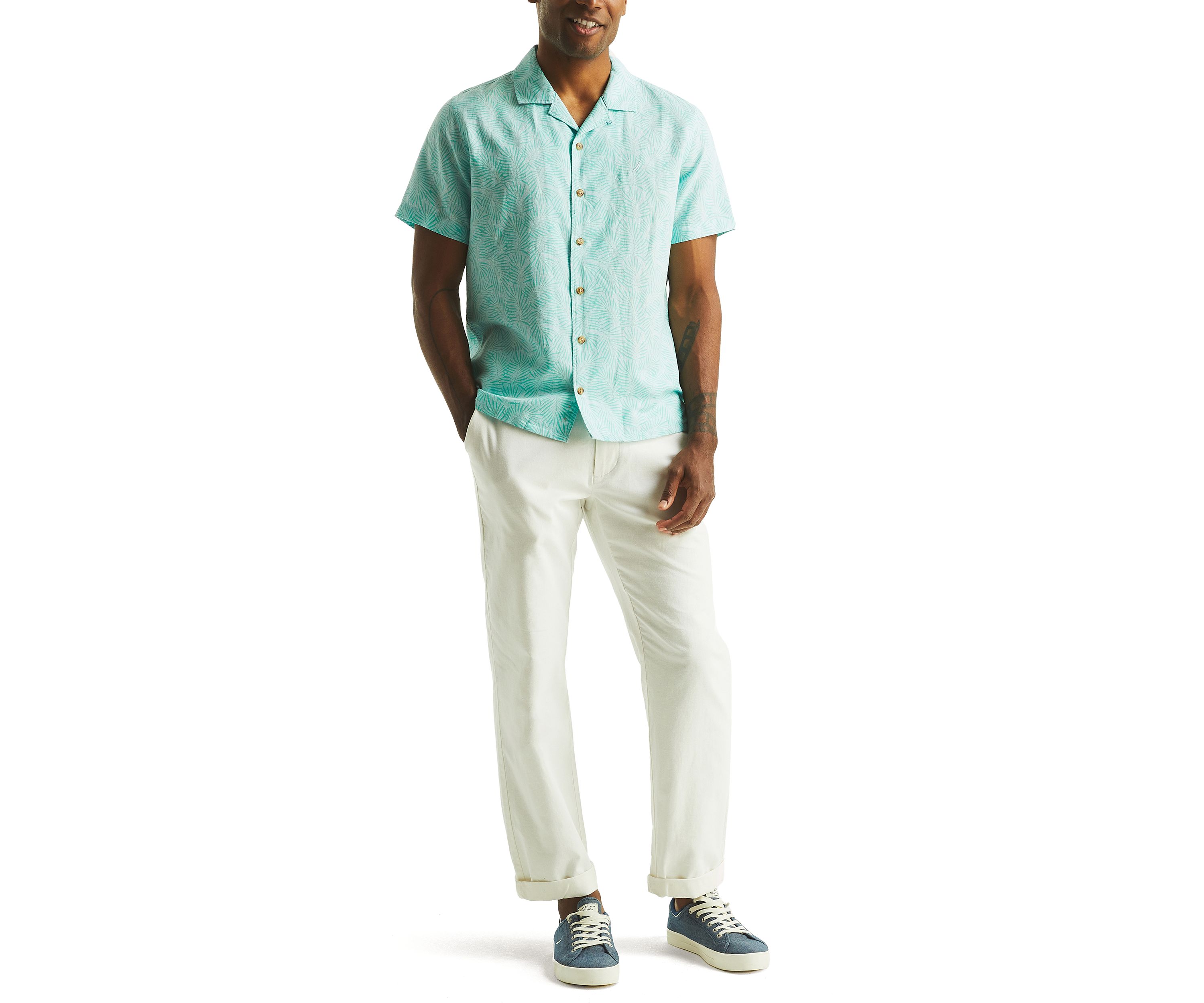 Printed Short-Sleeve Camp Shirt