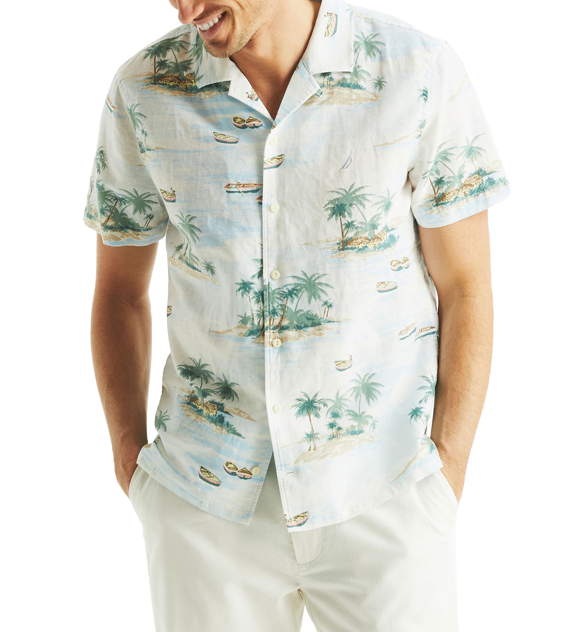 Printed Short Sleeve Camp Shirt