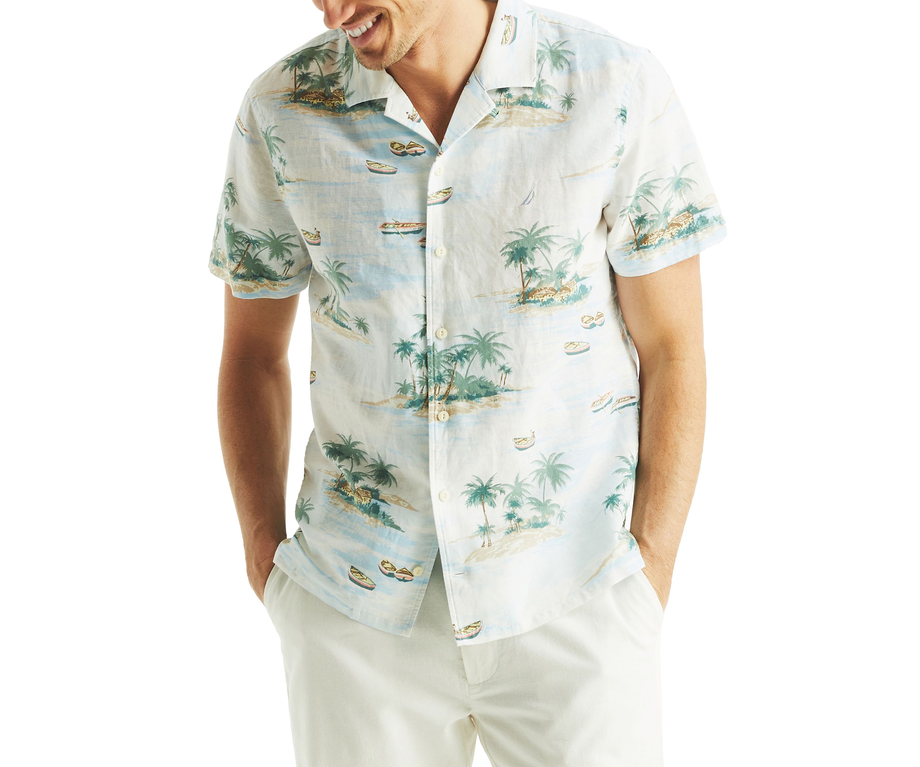 Printed Short Sleeve Camp Shirt