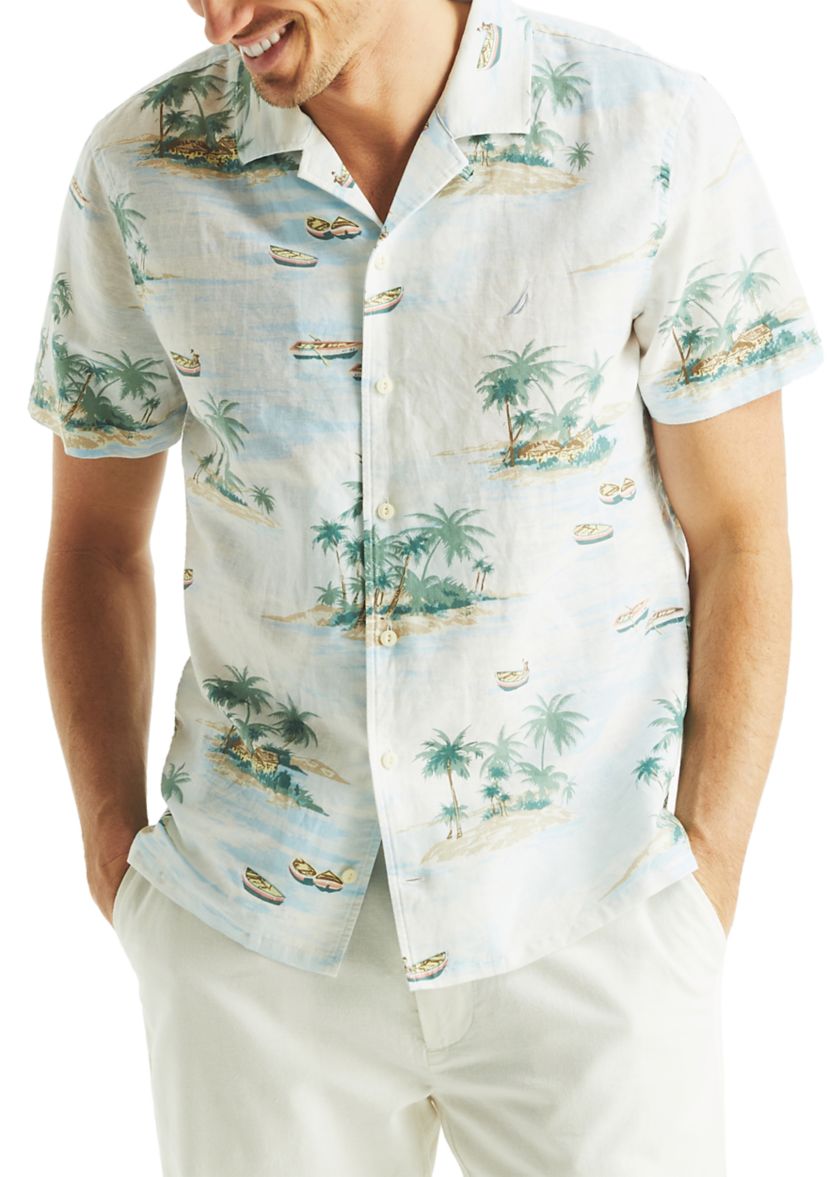 Printed Short Sleeve Camp Shirt