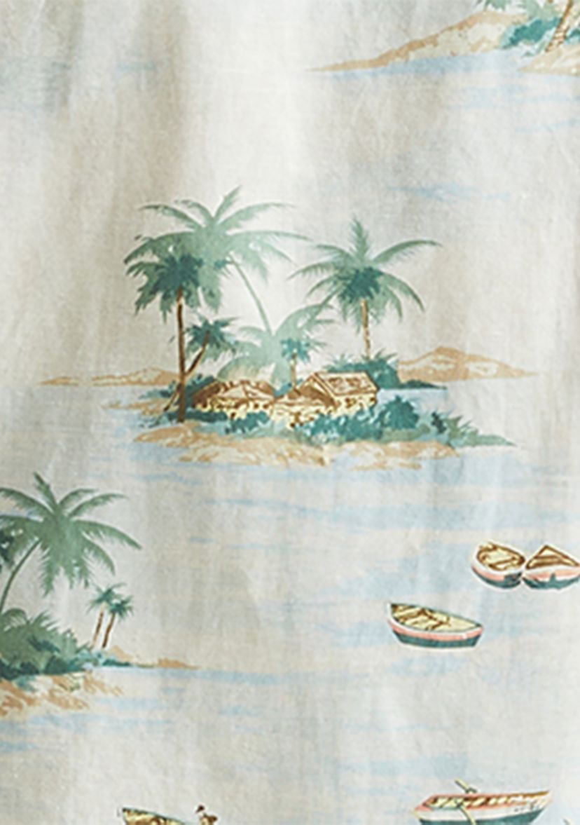 Printed Short Sleeve Camp Shirt