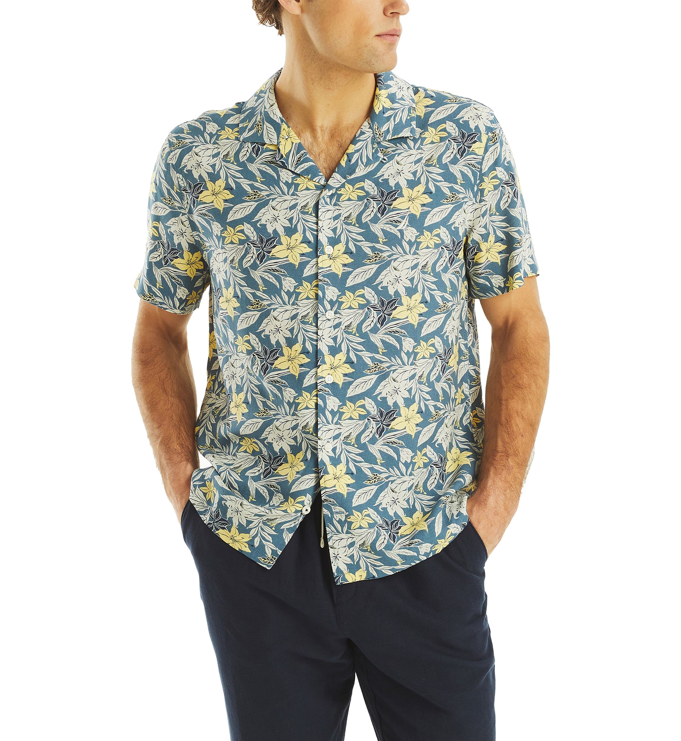 Printed Short Sleeve Camp Shirt