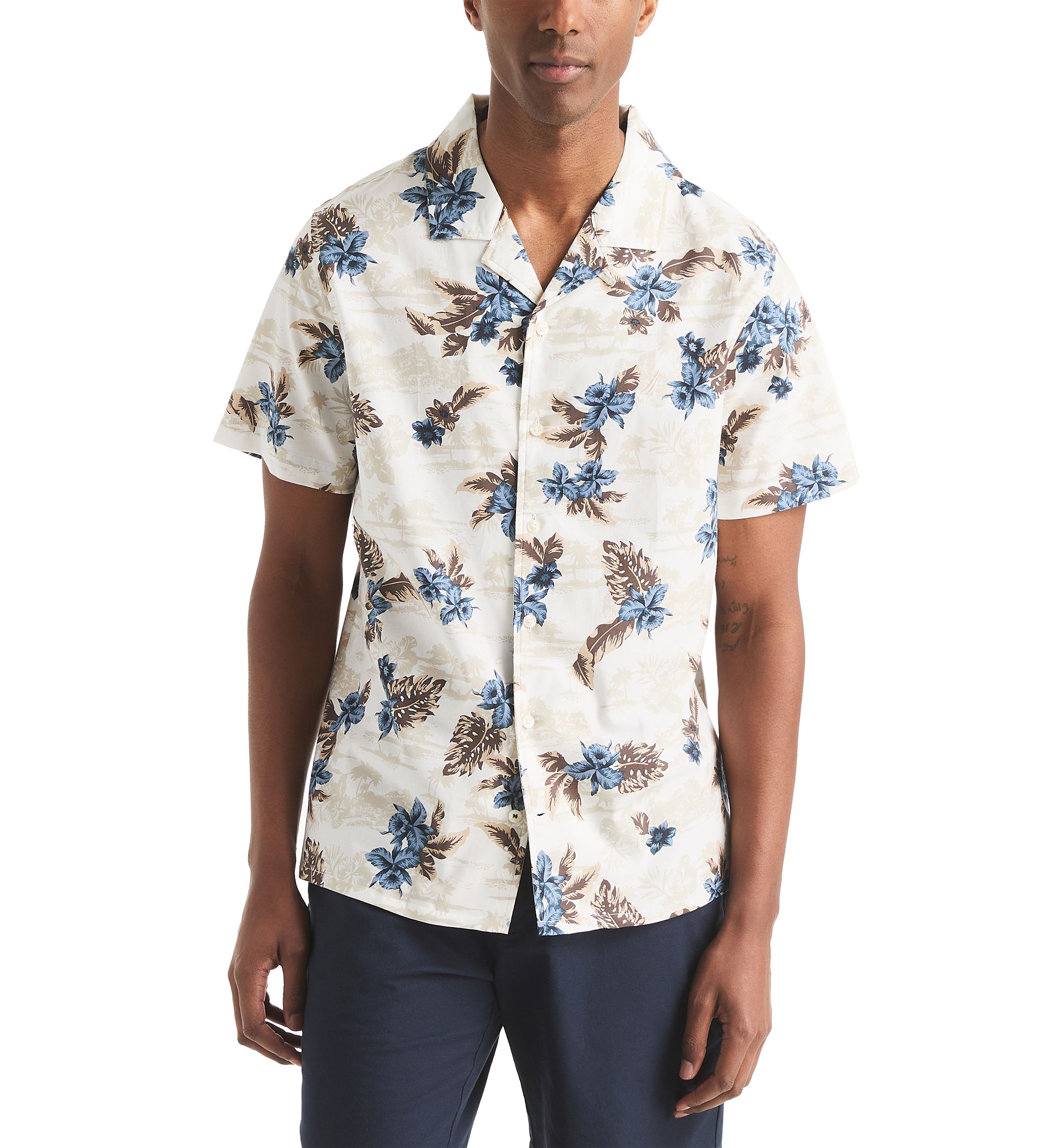 Printed Short-Sleeve Camp Shirt