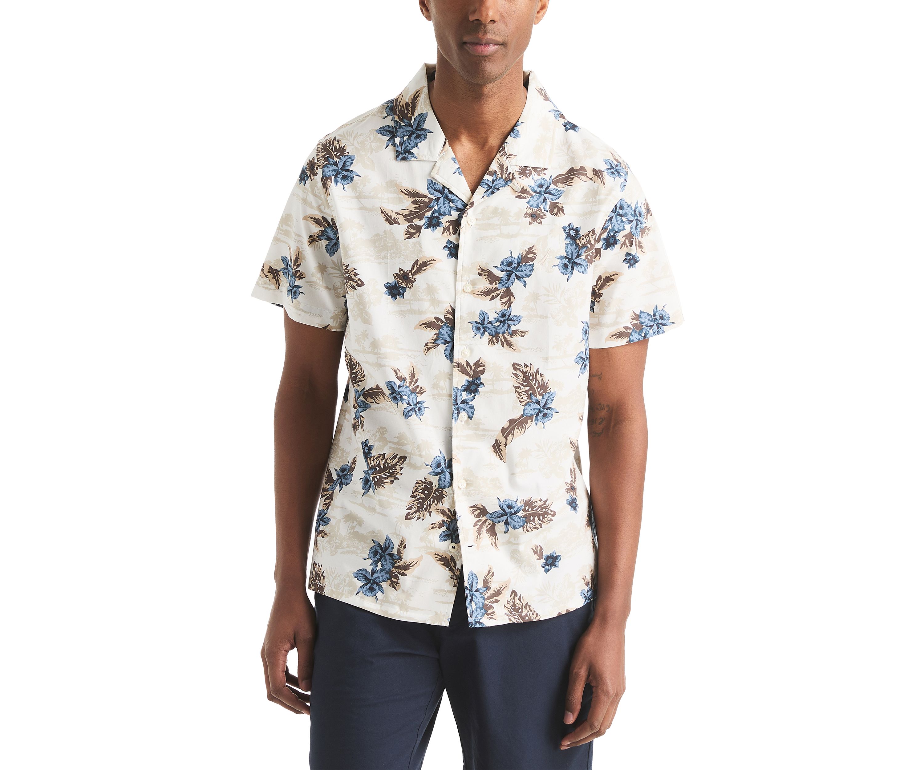 Printed Short-Sleeve Camp Shirt