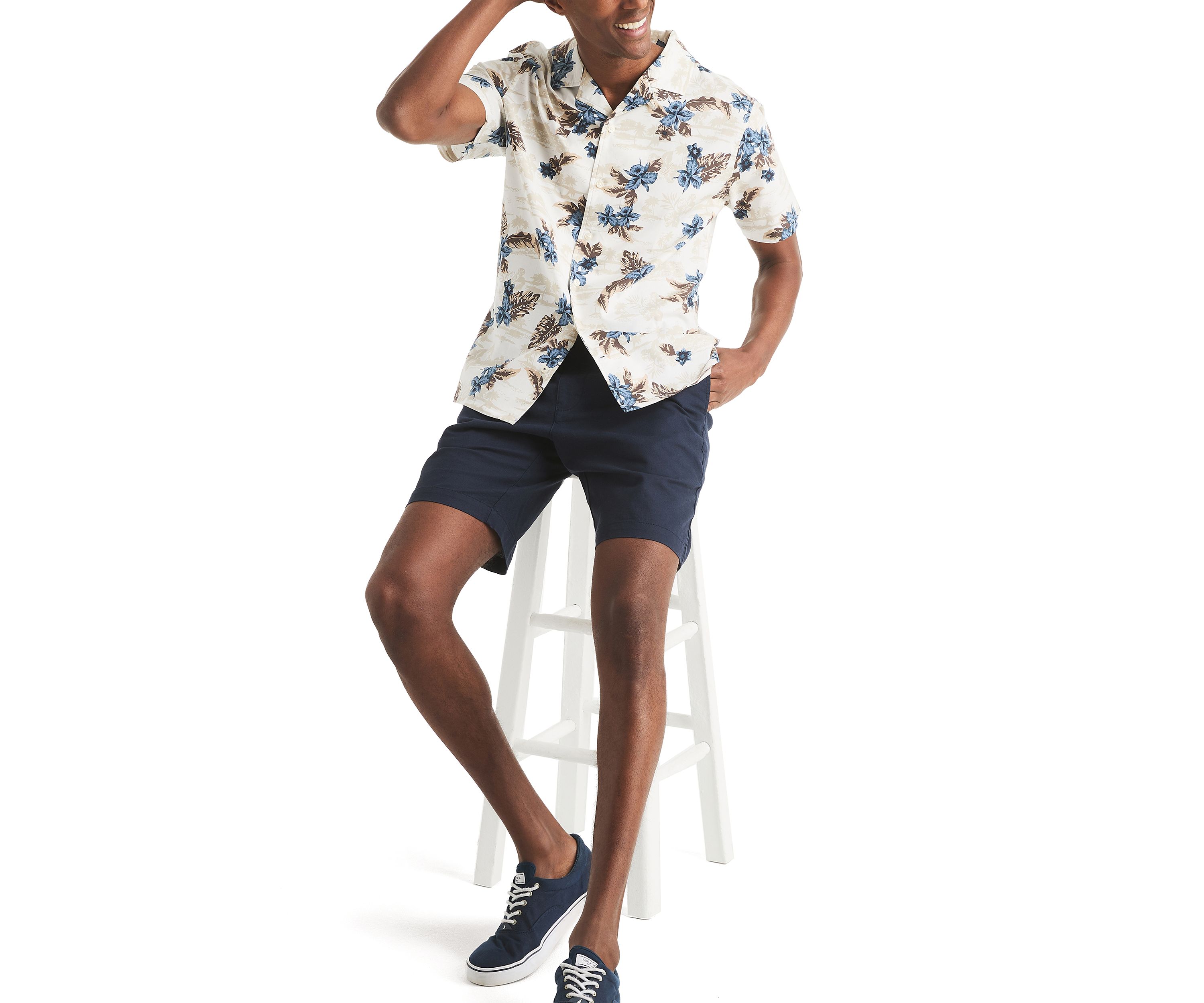 Printed Short-Sleeve Camp Shirt