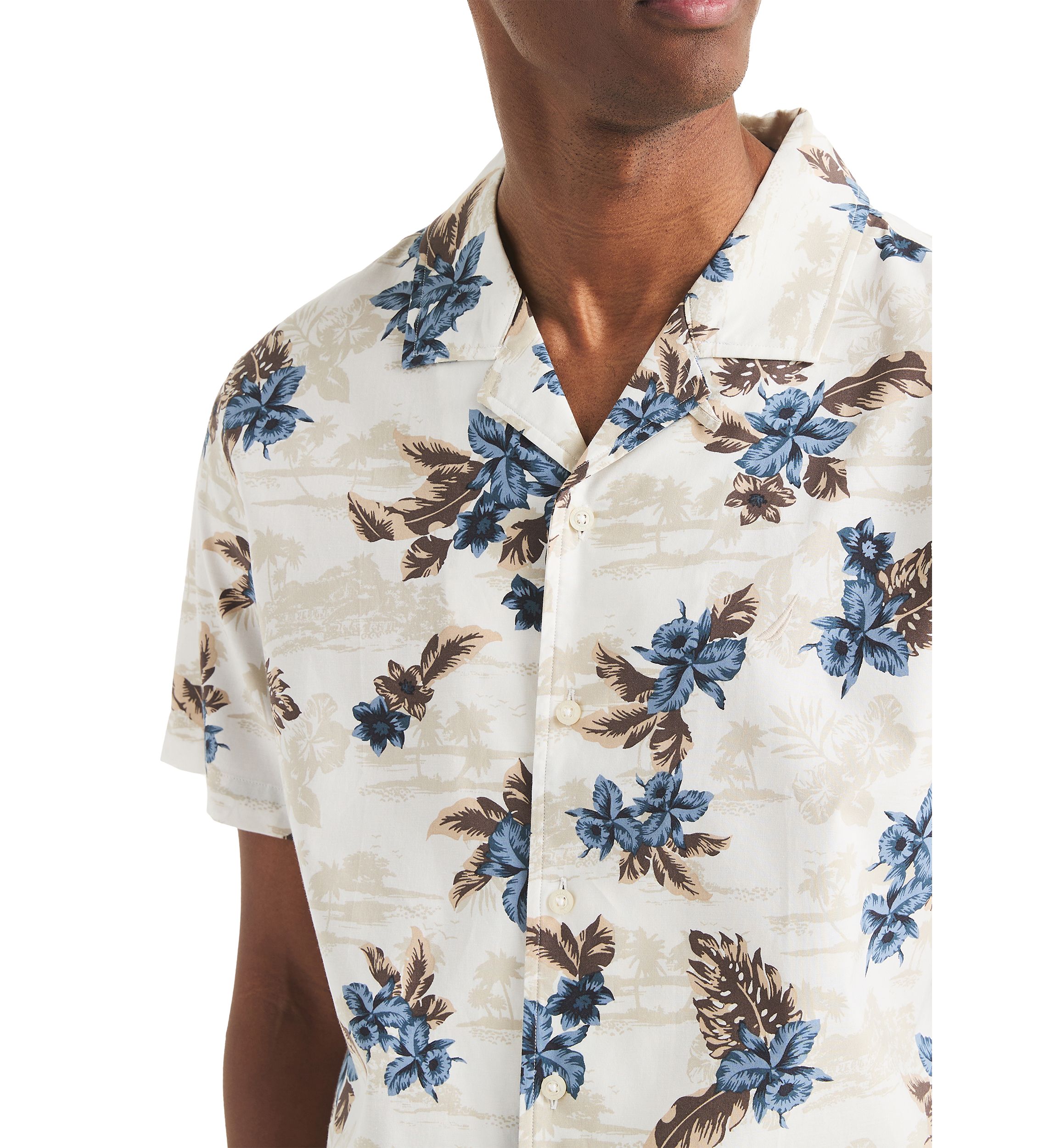 Printed Short-Sleeve Camp Shirt