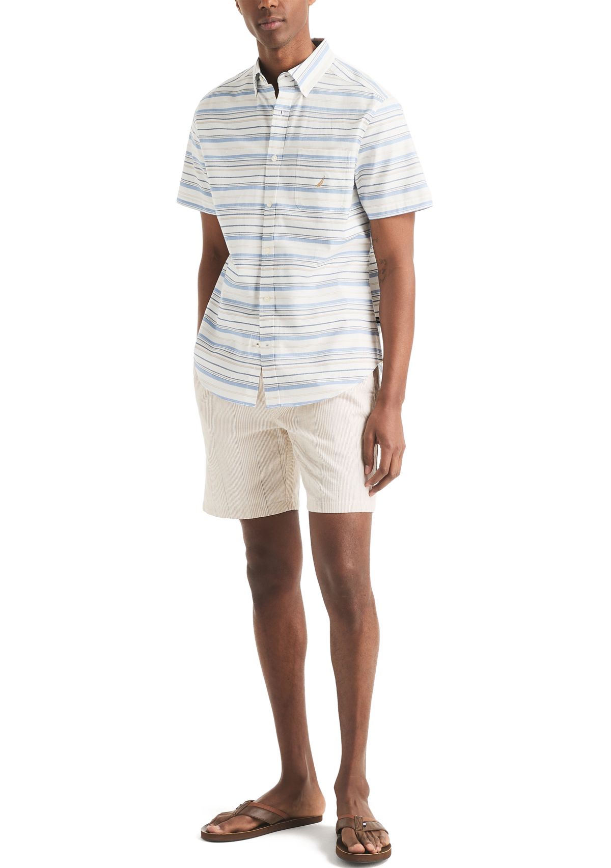 Striped Oxford Short Sleeve Shirt