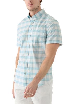 Nautica Men's Oxford Plaid Shirt, White, 2XL