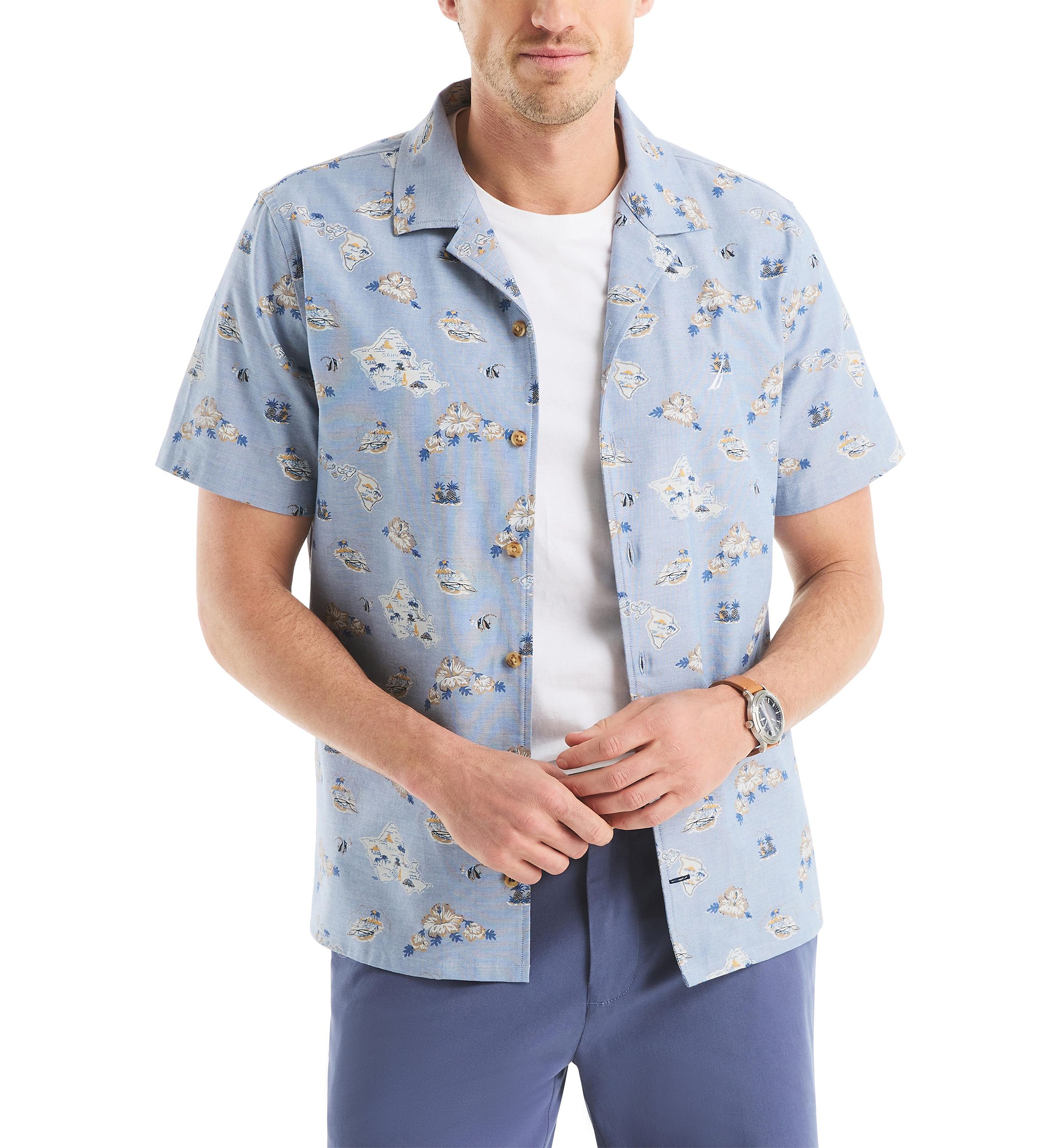 Printed Short Sleeve Camp Shirt