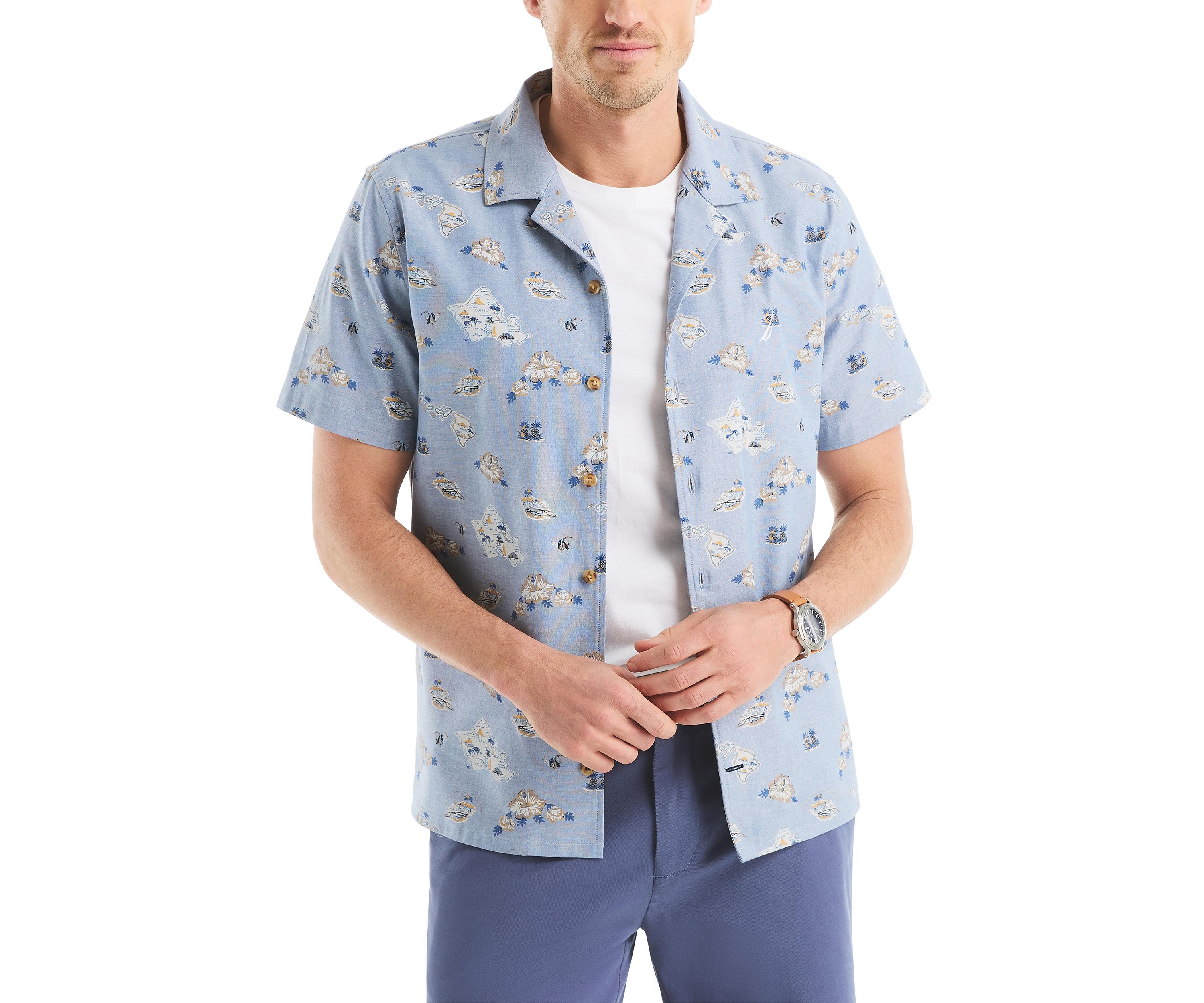 Printed Short Sleeve Camp Shirt