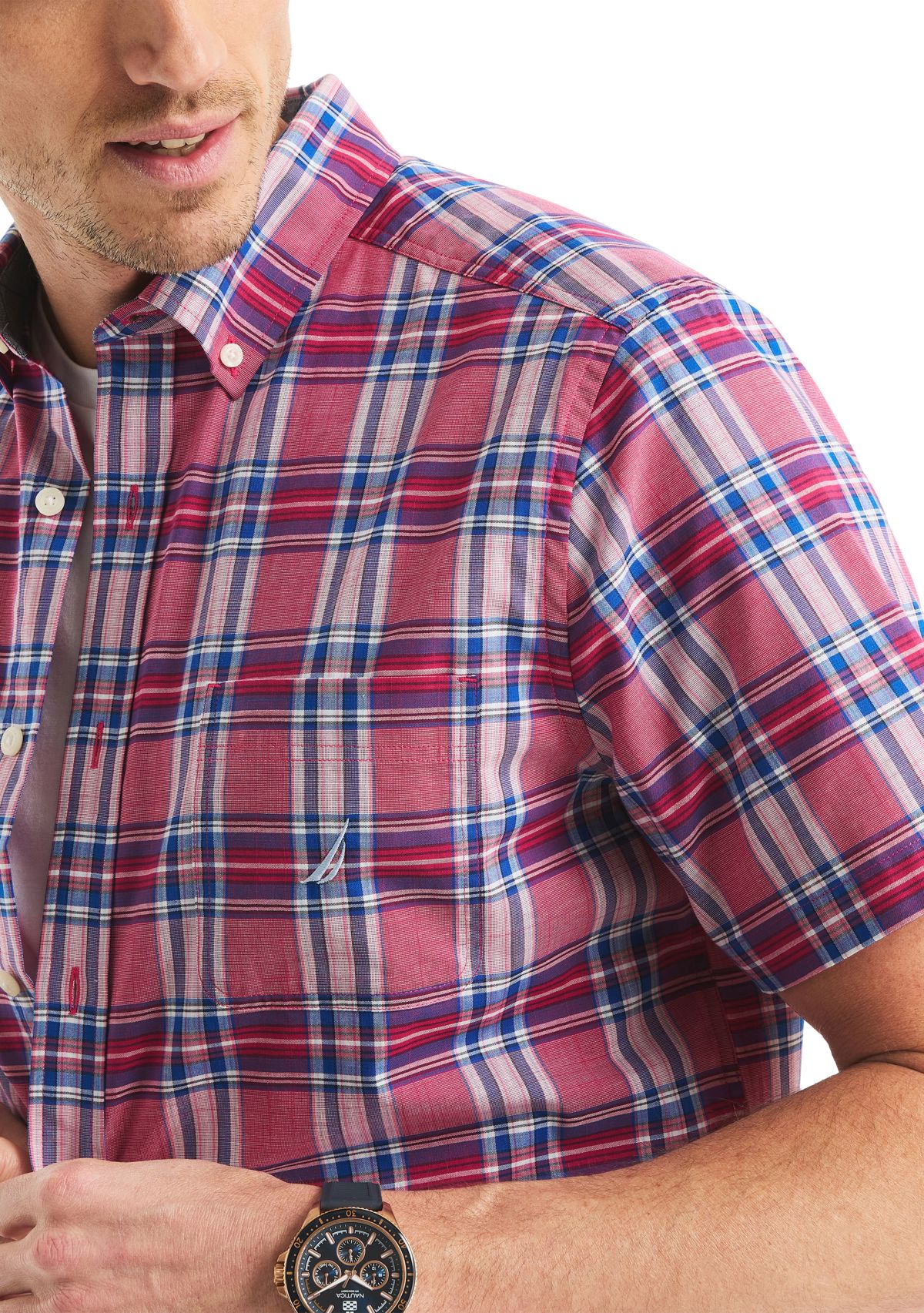 Plaid Short-Sleeve Shirt