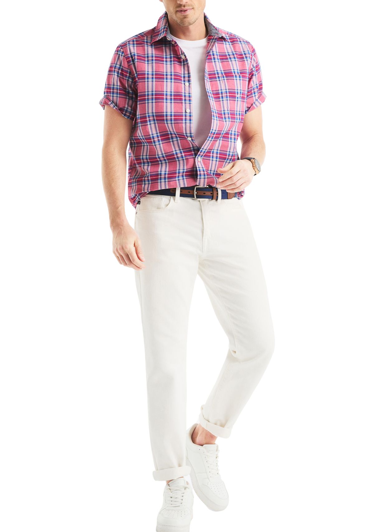 Plaid Short-Sleeve Shirt