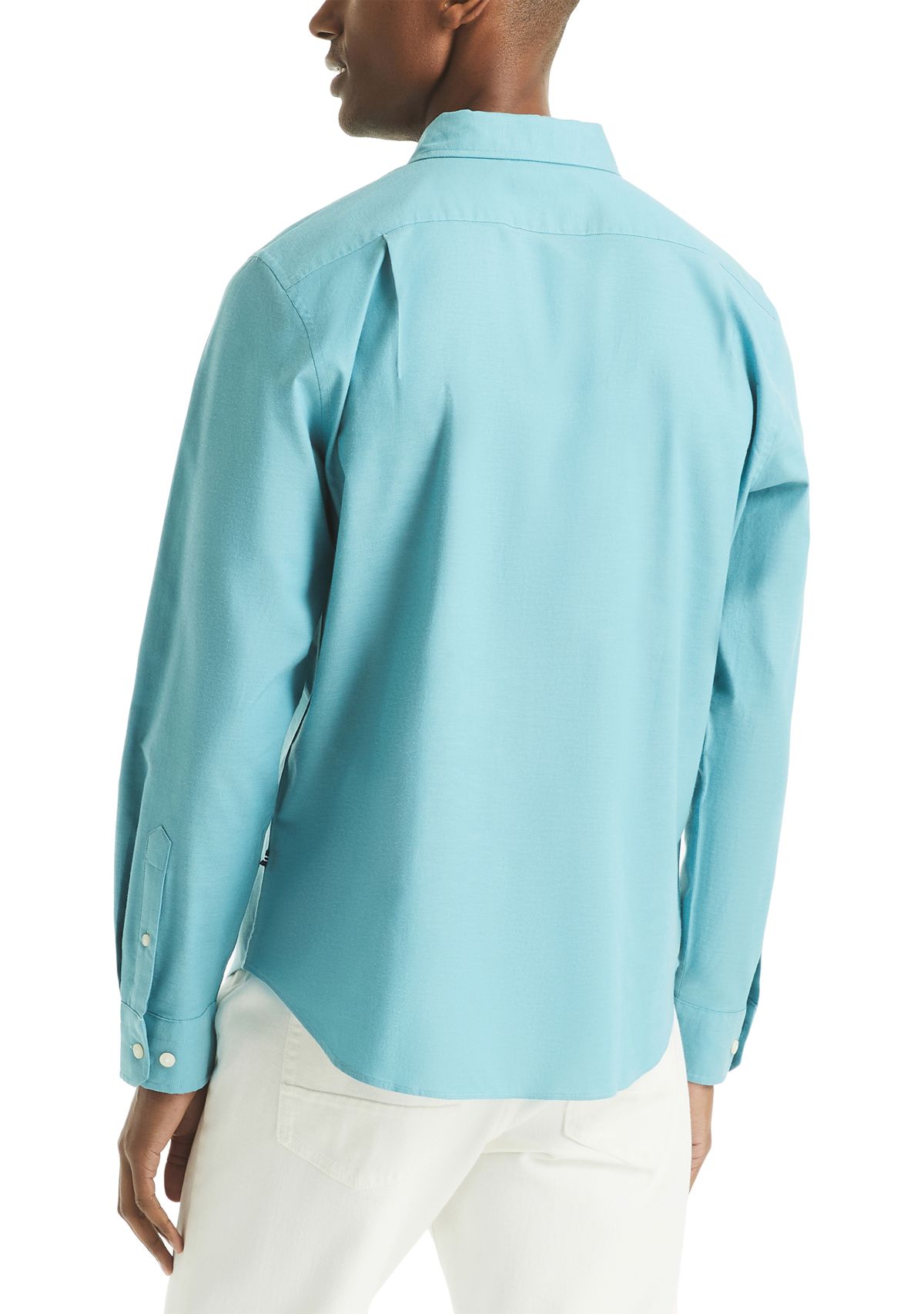 Long Sleeve Solid Oxford Woven Dress Shirt 
