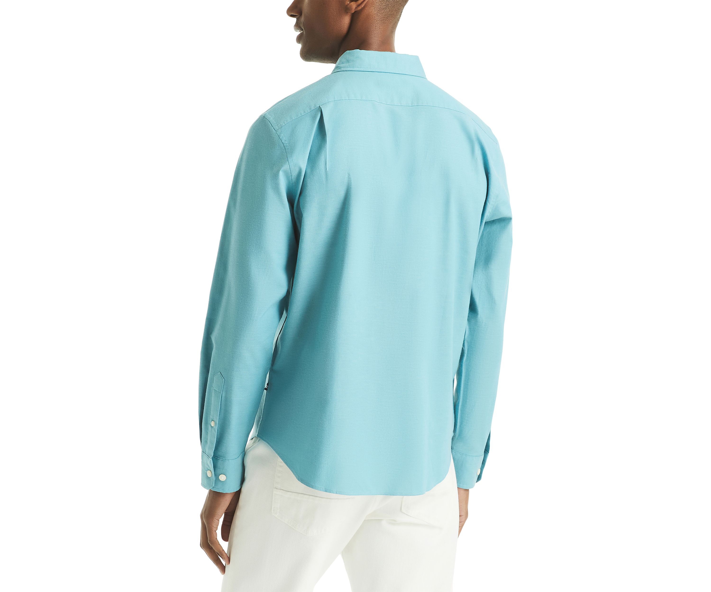 Long Sleeve Solid Oxford Woven Dress Shirt 