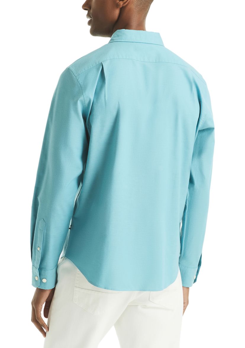 Long Sleeve Solid Oxford Woven Dress Shirt 