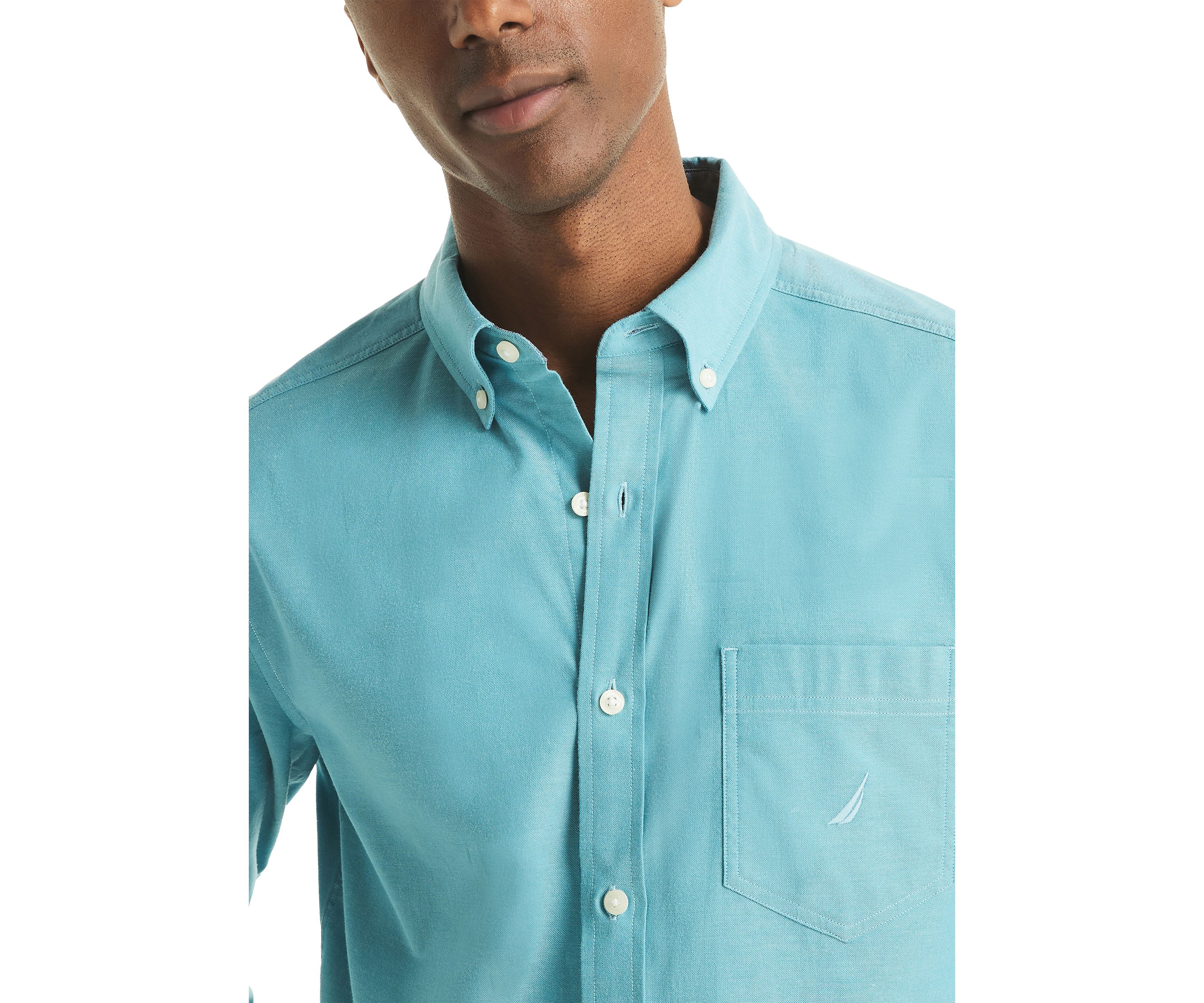 Long Sleeve Solid Oxford Woven Dress Shirt 