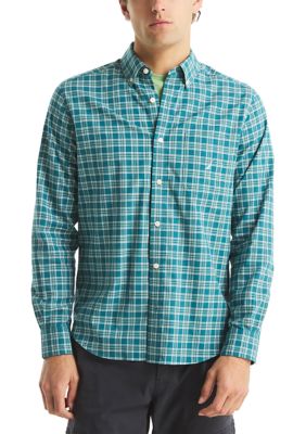 Nautica Men's Plaid Tencel Woven Shirt, Blue, 2XL