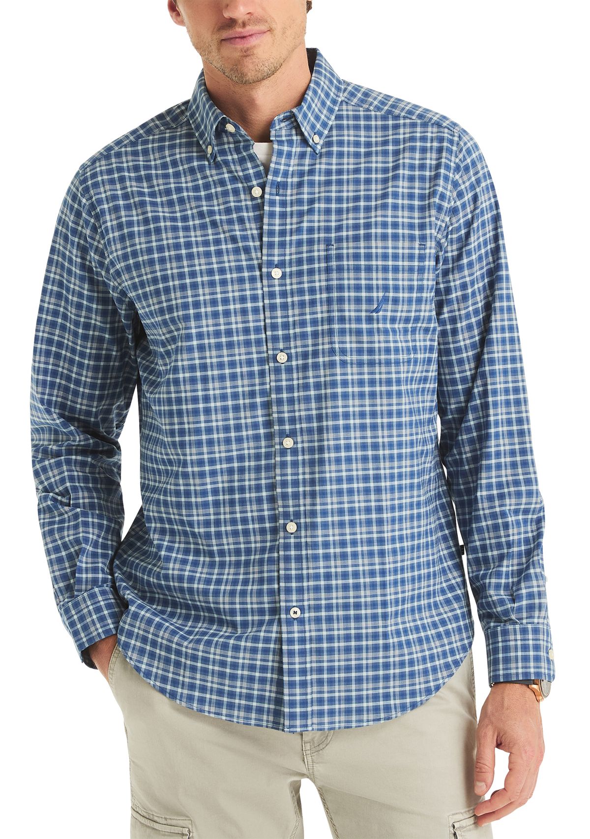 Long Sleeve Plaid Woven Shirt 