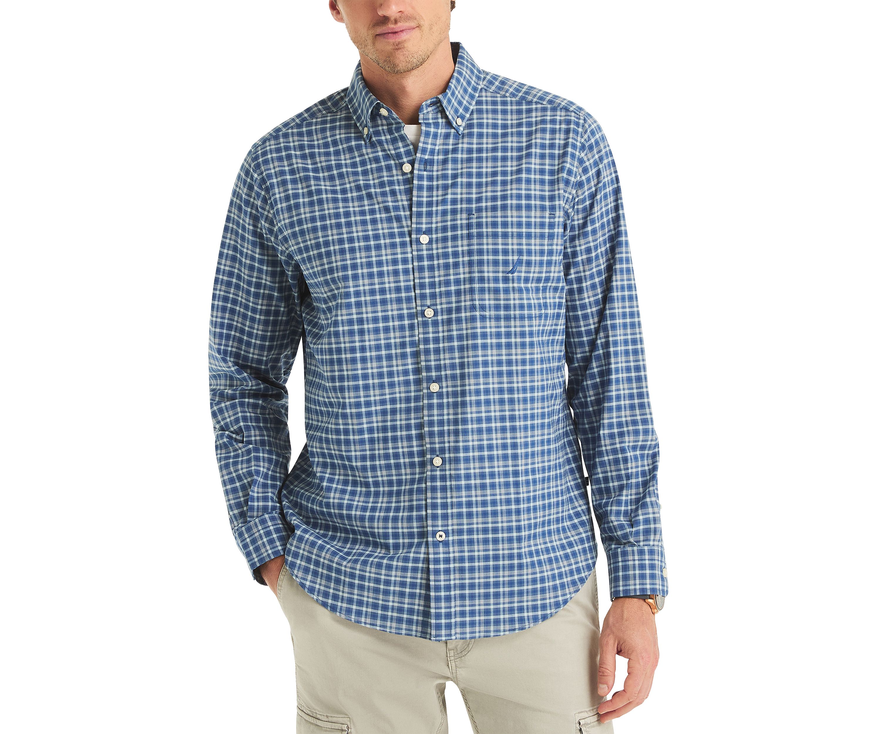 Long Sleeve Plaid Woven Shirt 