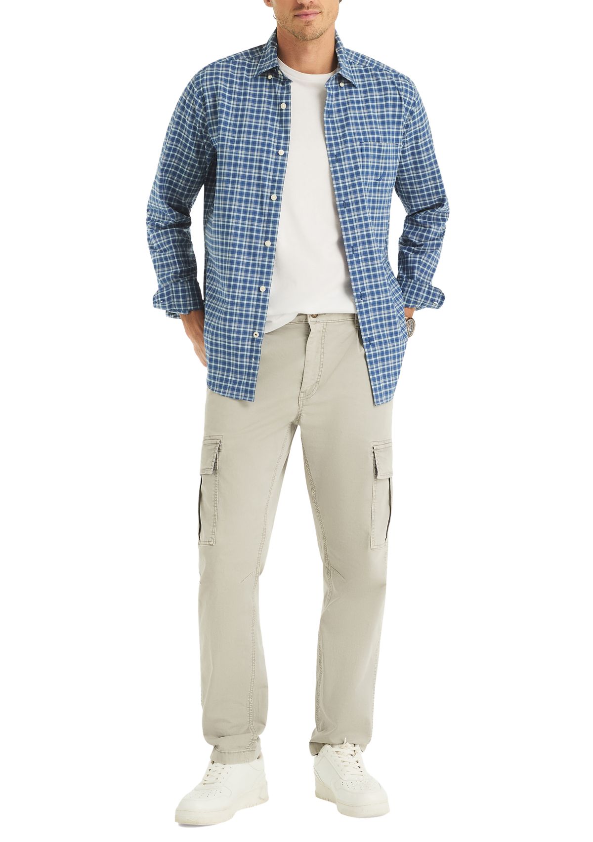 Long Sleeve Plaid Woven Shirt 