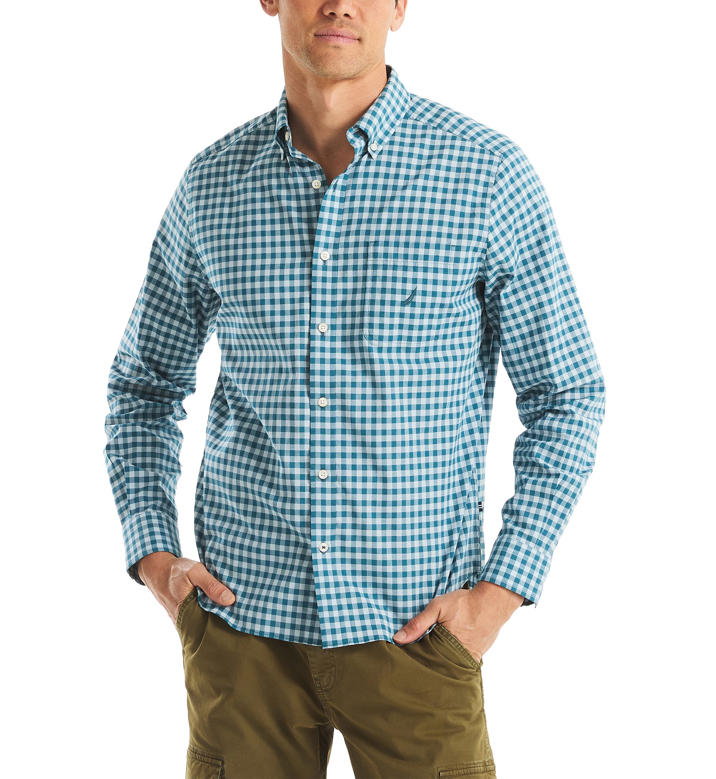 Long Sleeve Plaid Dress Shirt 