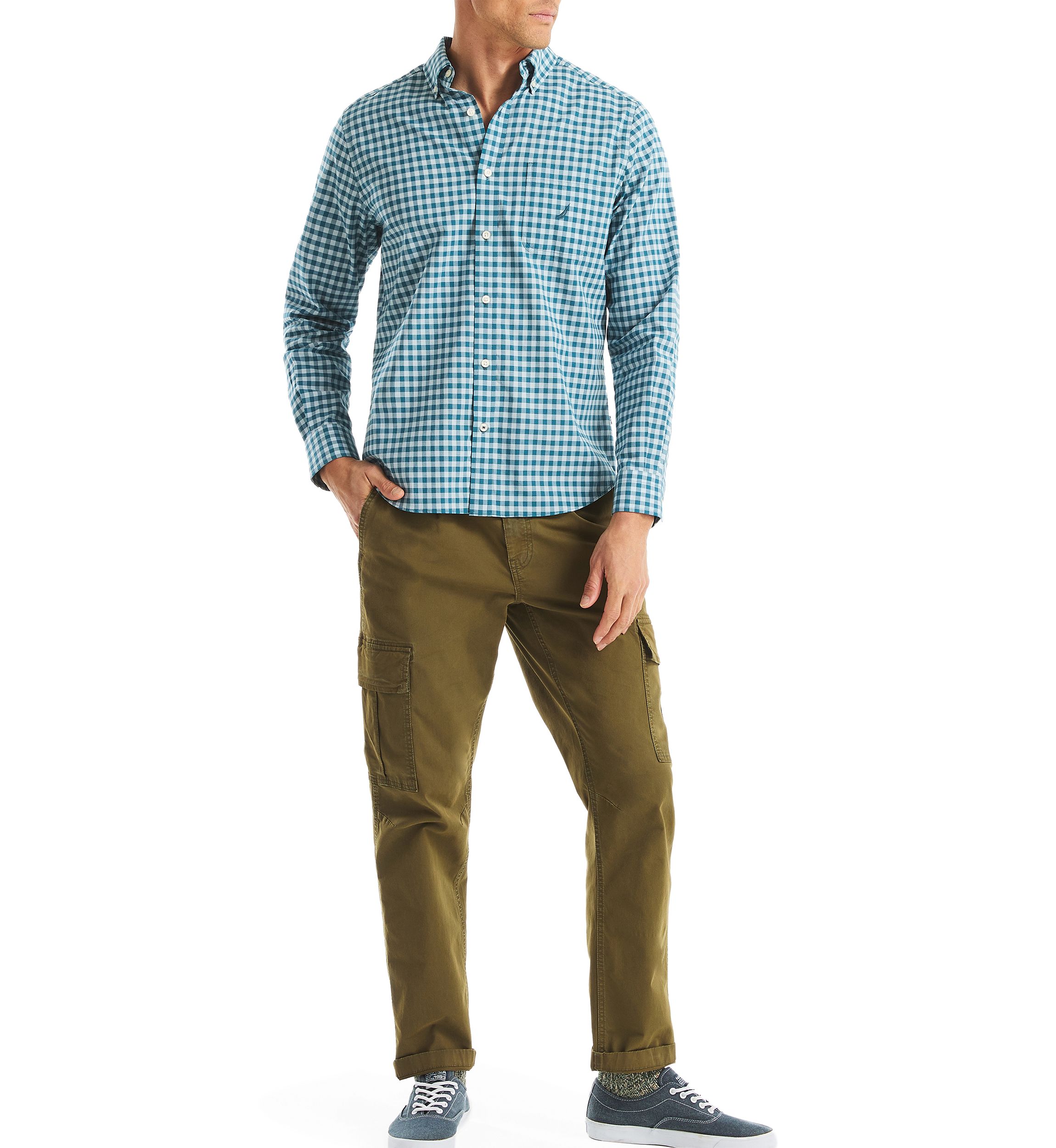 Long Sleeve Plaid Dress Shirt 