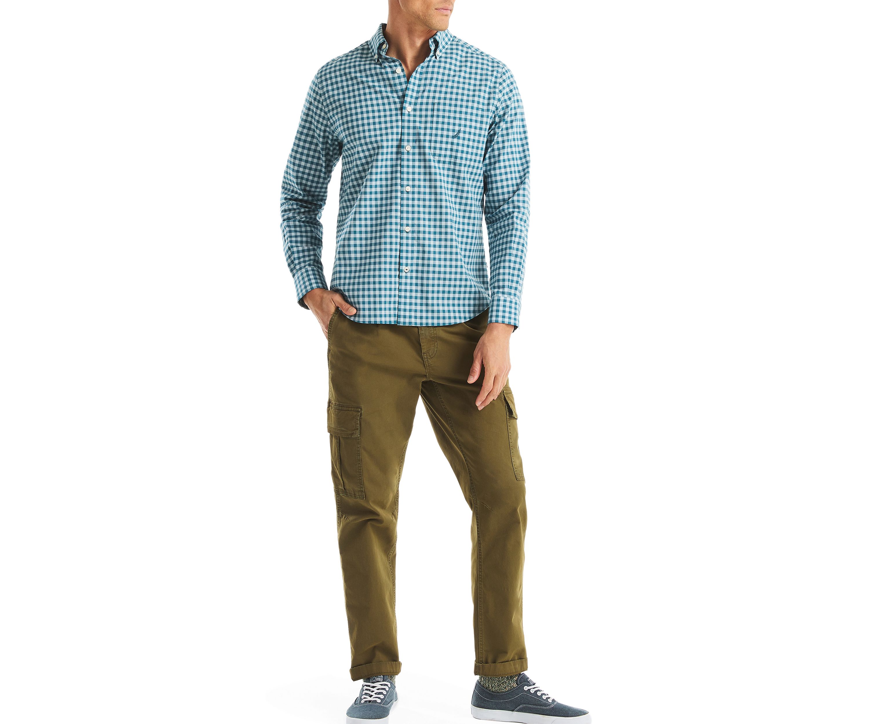 Long Sleeve Plaid Dress Shirt 