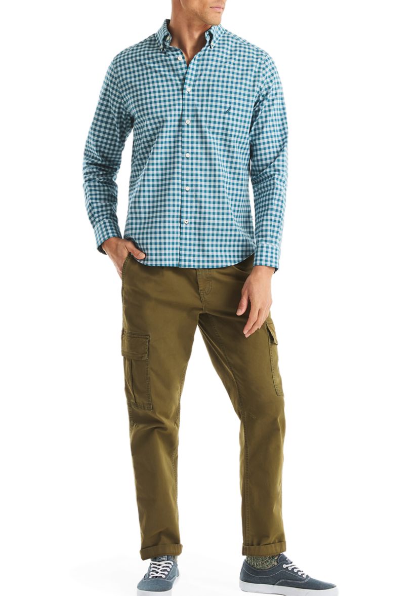 Long Sleeve Plaid Dress Shirt 