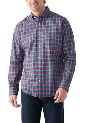 Nautica Men's Plaid Woven Shirt, Red, 2XL