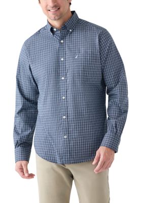 Nautica Men's Plaid Woven Shirt, Navy Blue, 2XL