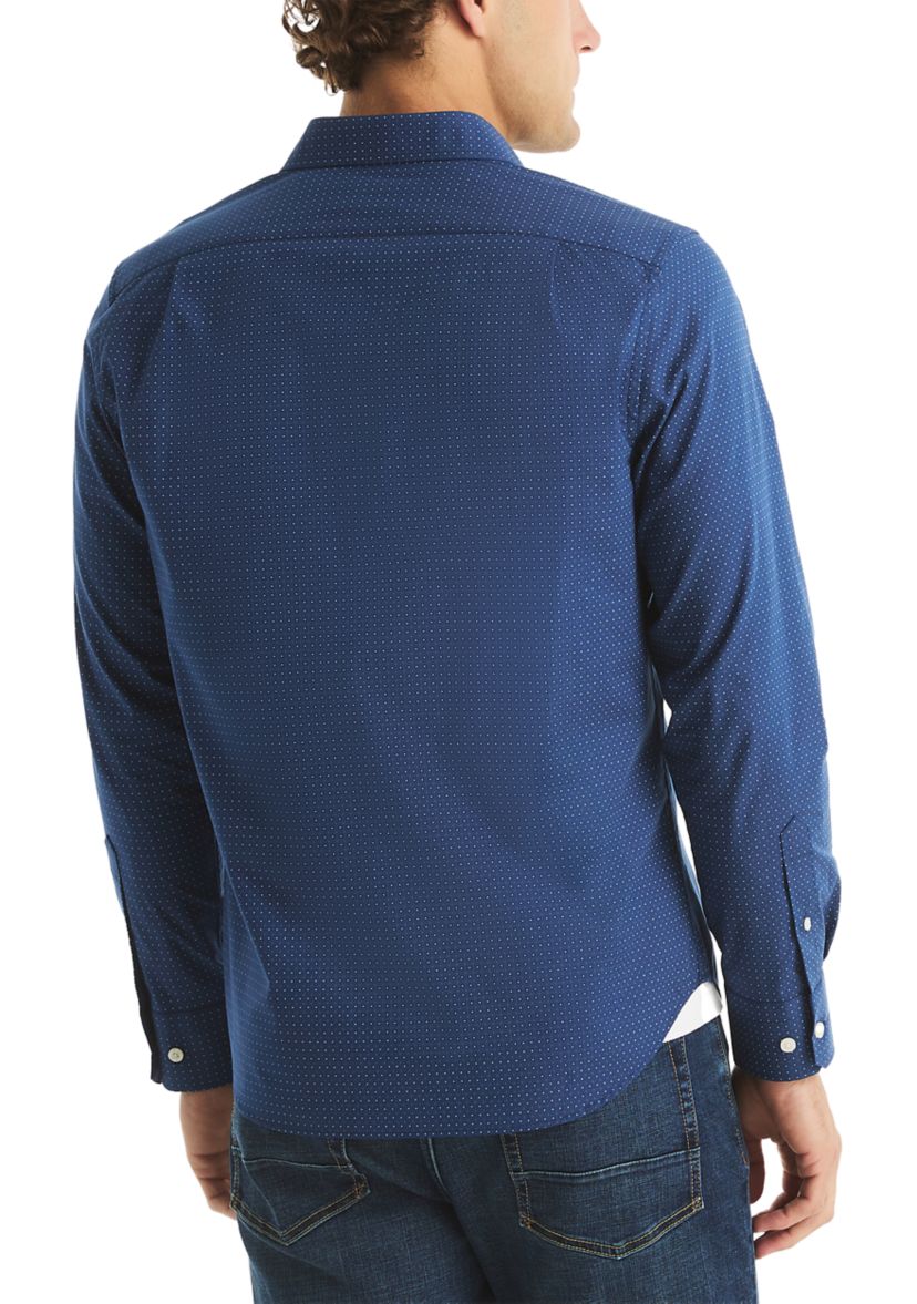 Mens Long Sleeve Printed Woven Shirt
