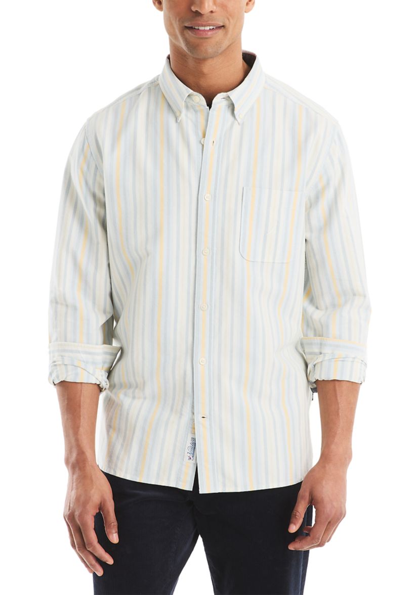 Long Sleeve Striped Woven Shirt 