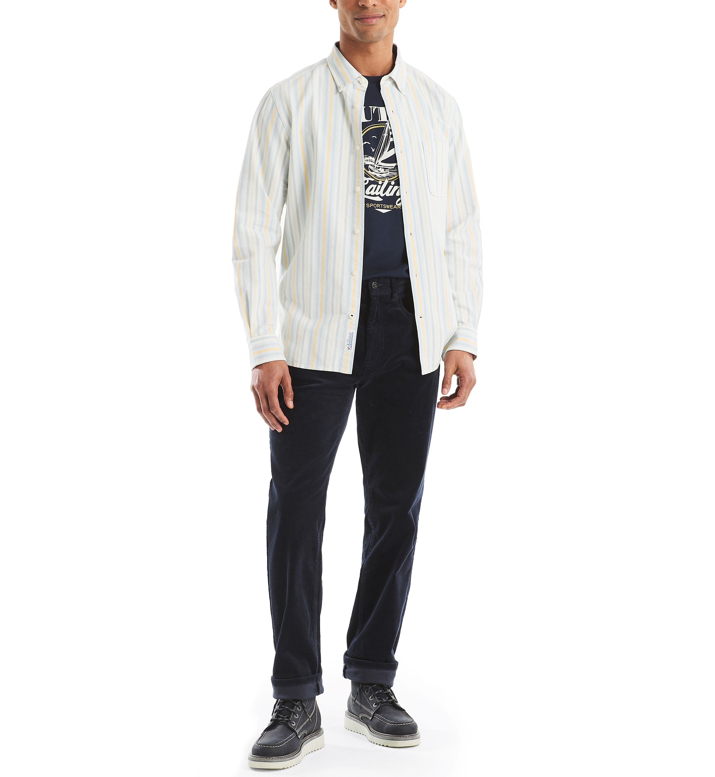 Long Sleeve Striped Woven Shirt 