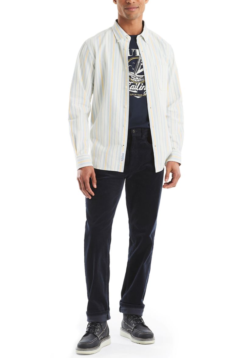 Long Sleeve Striped Woven Shirt 