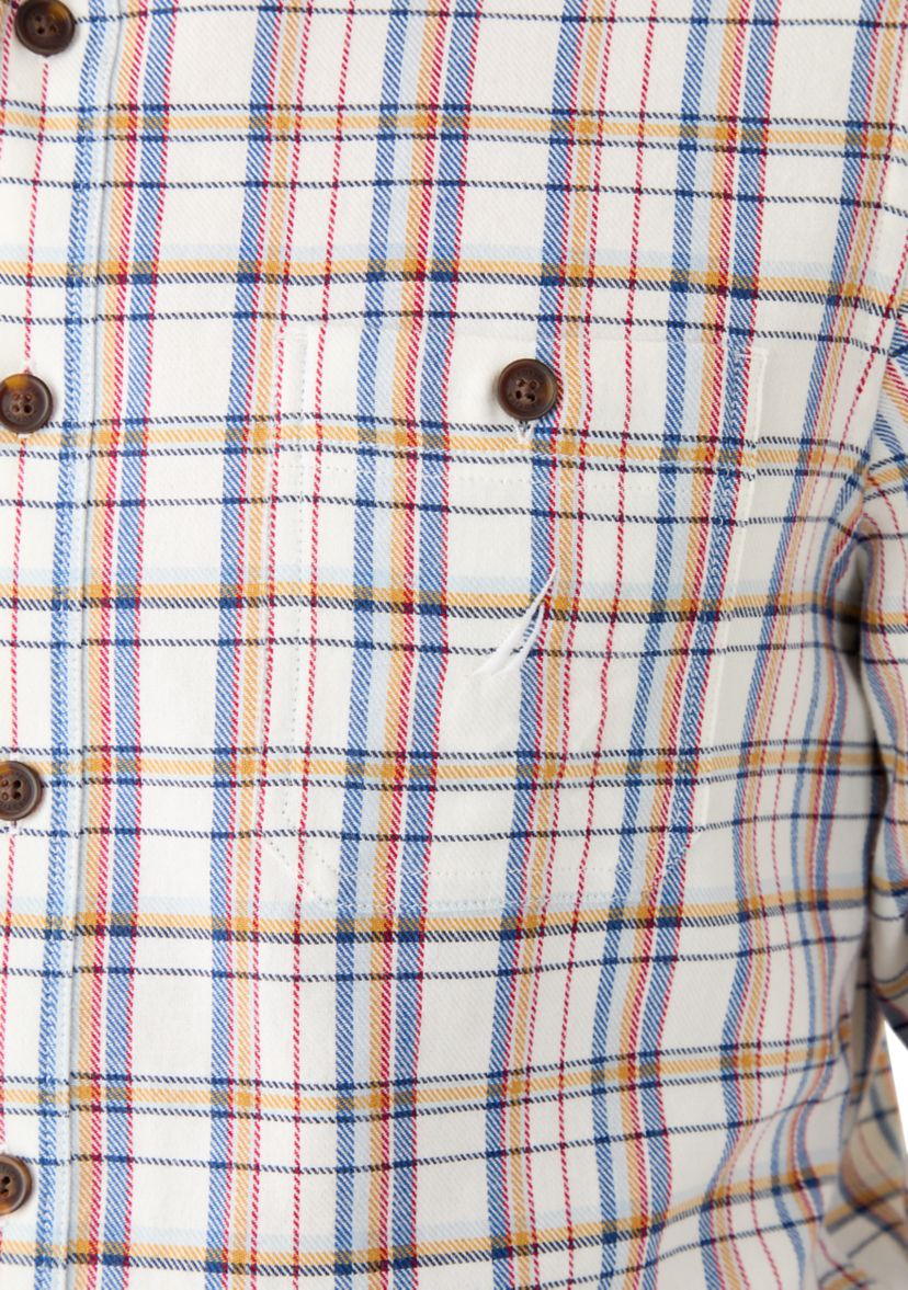 Mens Long Sleeve Stretch Plaid Flannel Button Up Shirt