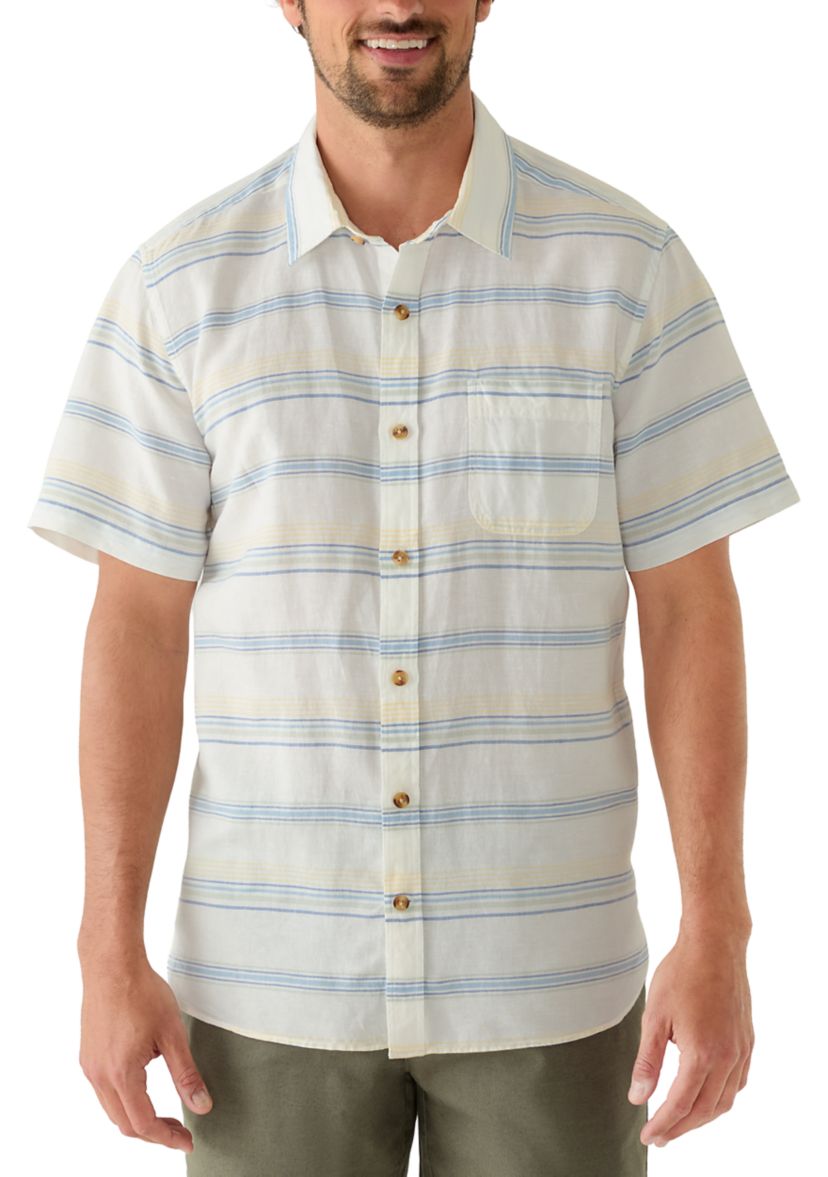 horizontal stripe dress shirt Horizontal Stripe Cotton Dress Shirt