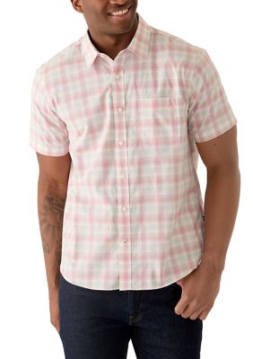 Nautica Men's Short Sleeve Slub Knit Plaid Shirt, XL Regular