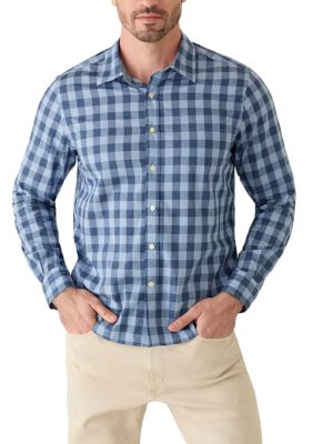 Nautica Men's Cotton Buffalo Plaid Shirt, Navy Blue, 2XL Regular