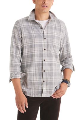 Nautica Men's Plaid Stretch Flannel Shirt, M Regular
