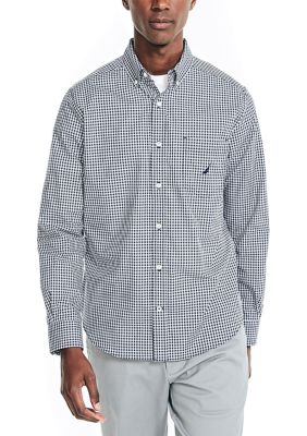 Classic Fit Gingham Stretch Cotton Shirt