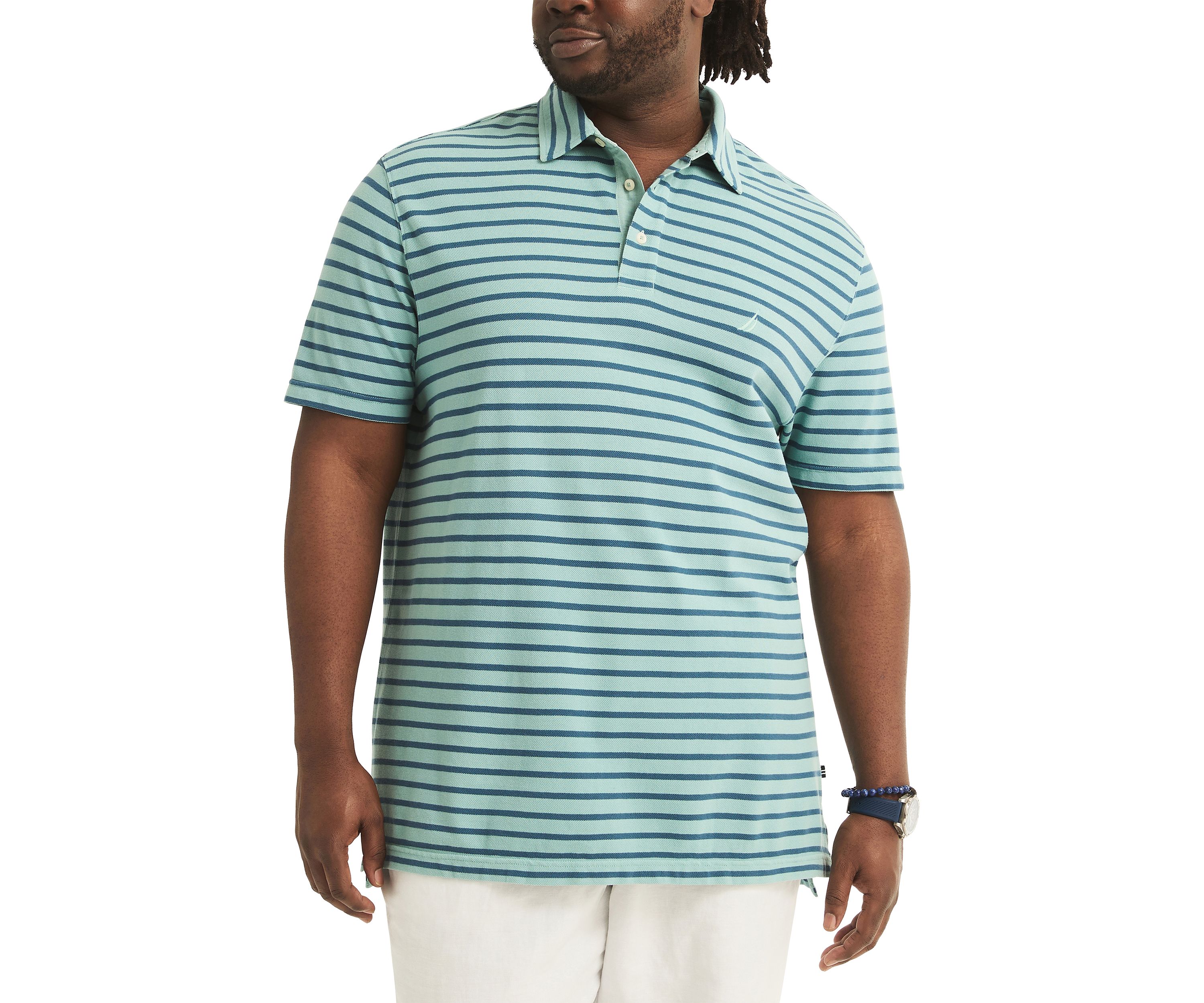 Big & Tall Classic Fit Deck Striped Polo Shirt