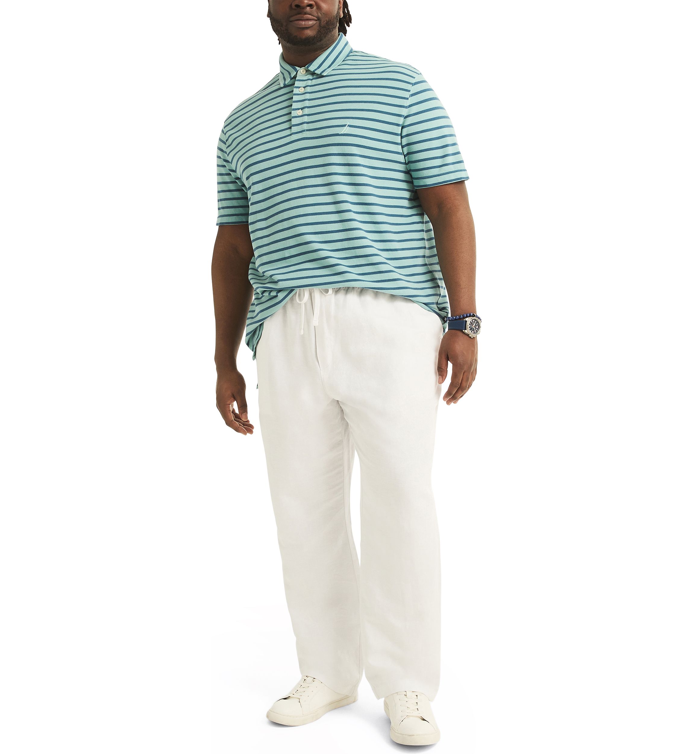 Big & Tall Classic Fit Deck Striped Polo Shirt