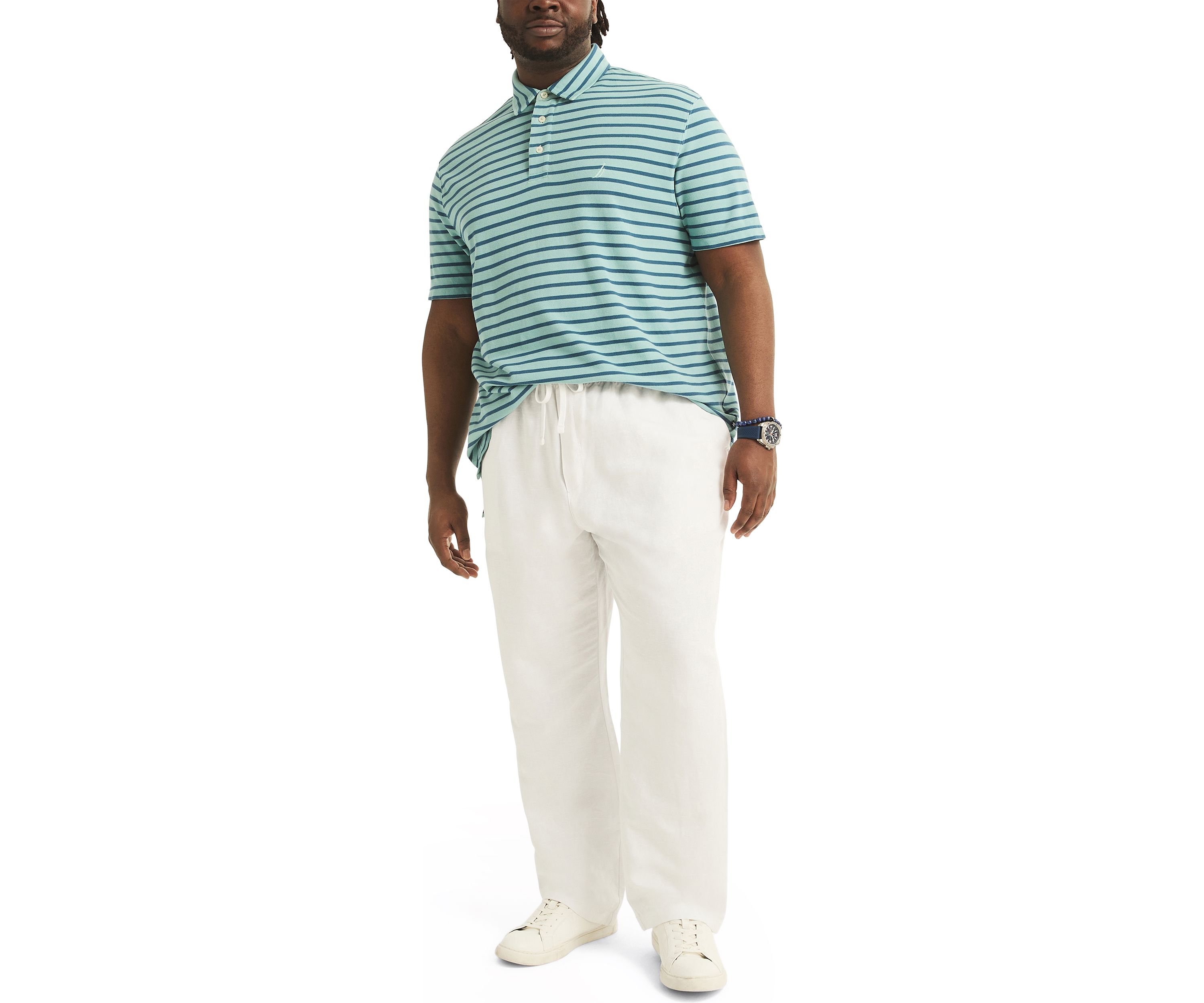 Big & Tall Classic Fit Deck Striped Polo Shirt
