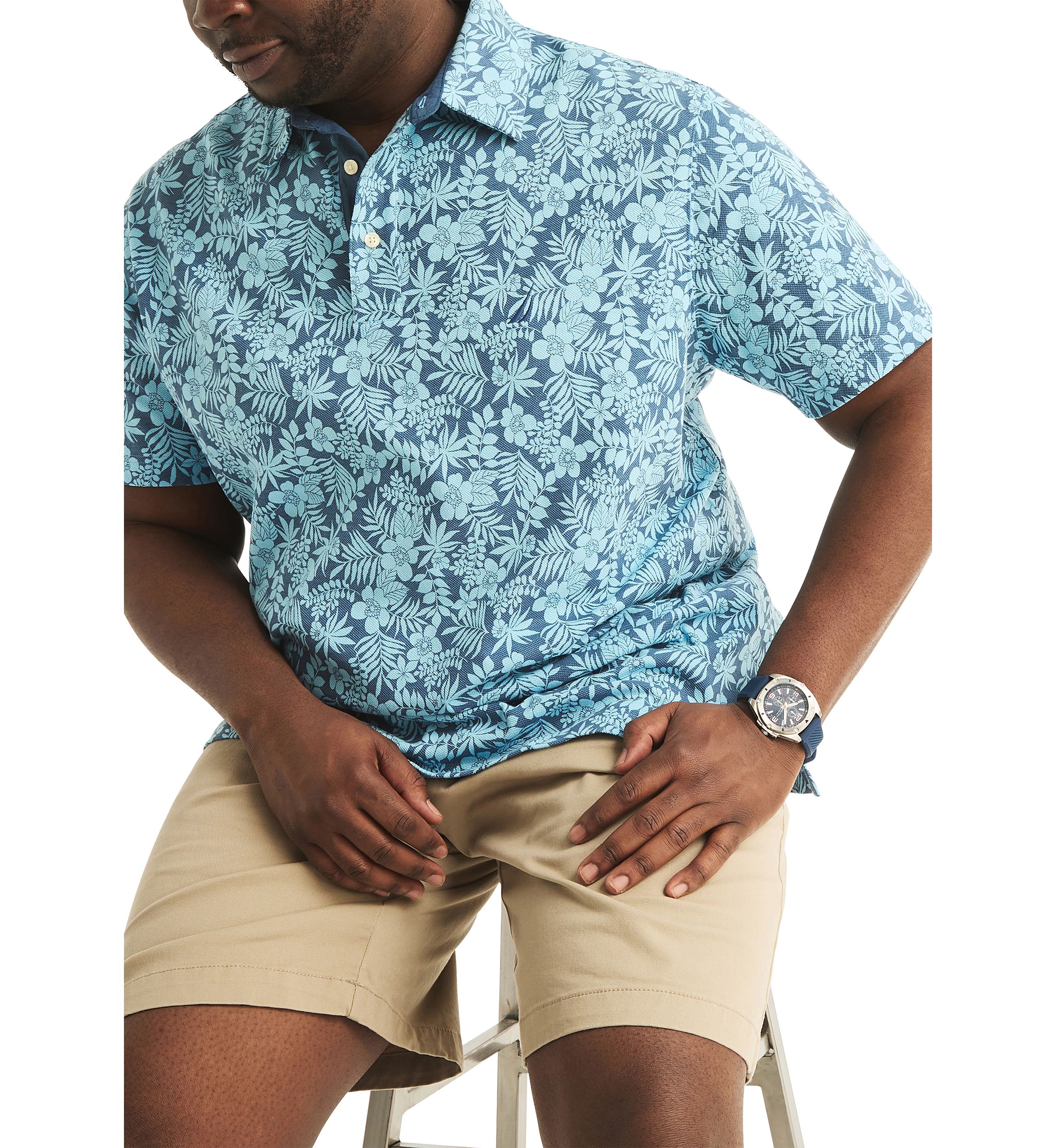 Big & Tall Classic Fit Deck Printed Polo Shirt
