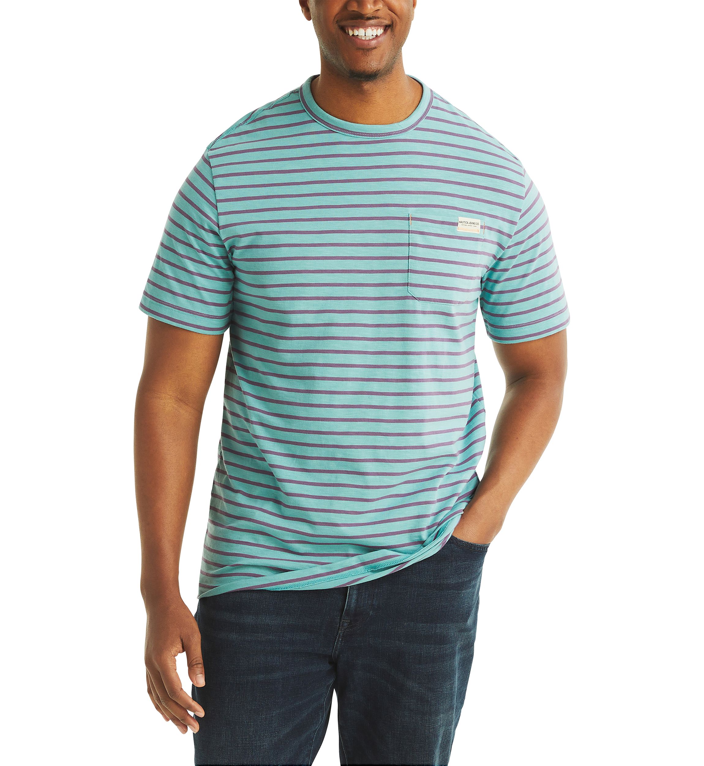 Big & Tall Striped Crew Neck T-Shirt